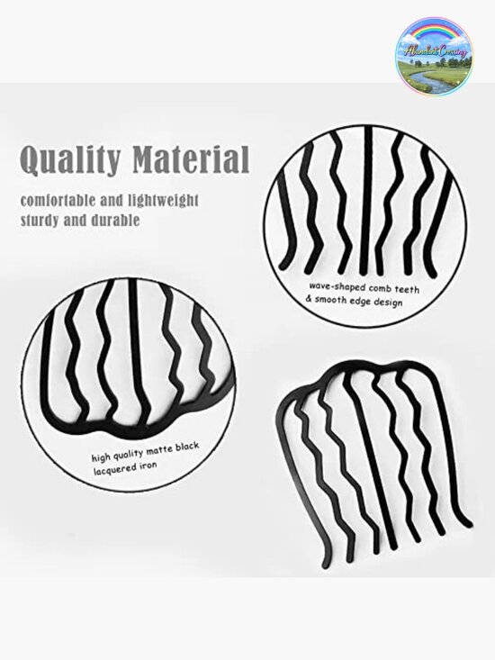 4 Pcs Hair Fork Clip Metal Hair Side Combs Bun Updo Hair Sticks French Twist main image 5